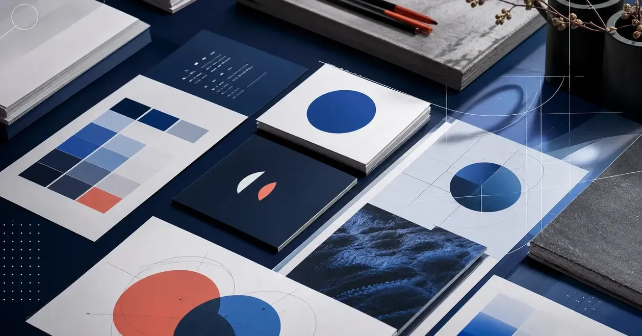 Visual identity system with logo, color palette, typography and graphic rules