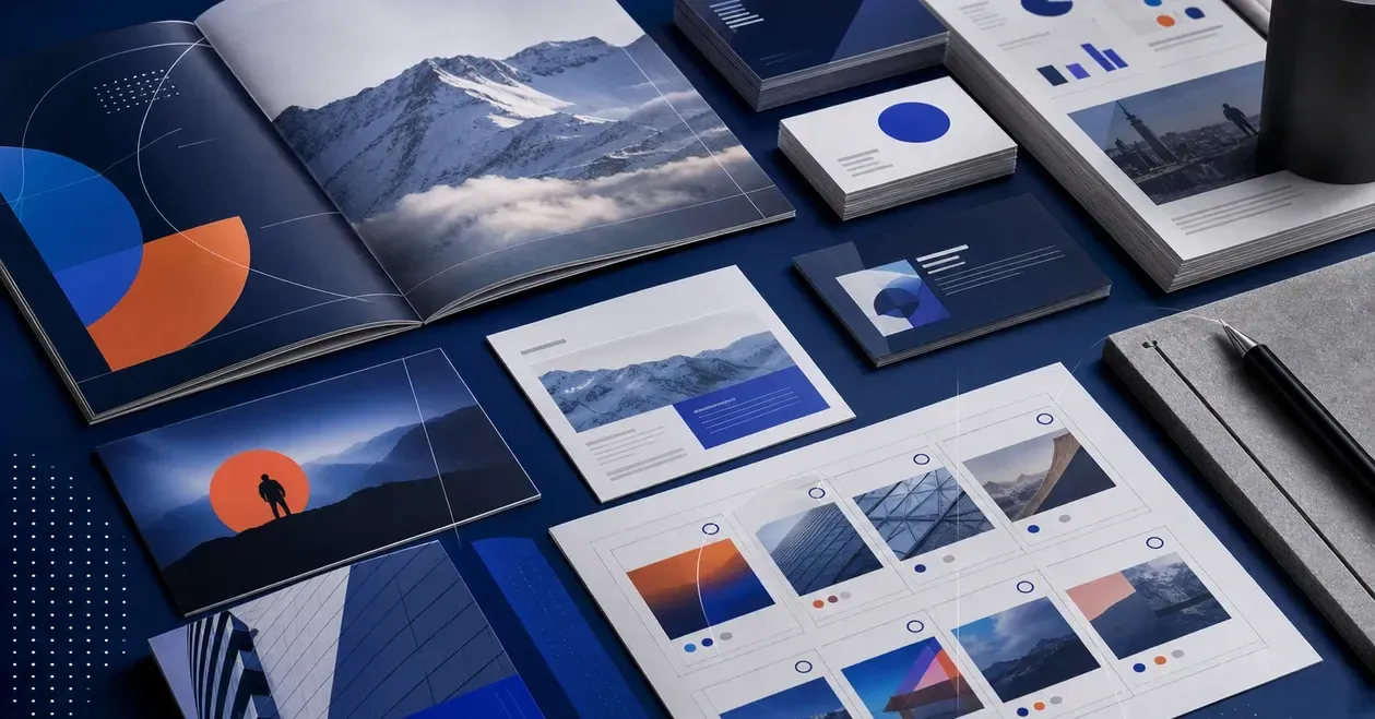 Brochures, flyers, social media visuals, presentations and aligned sales assets