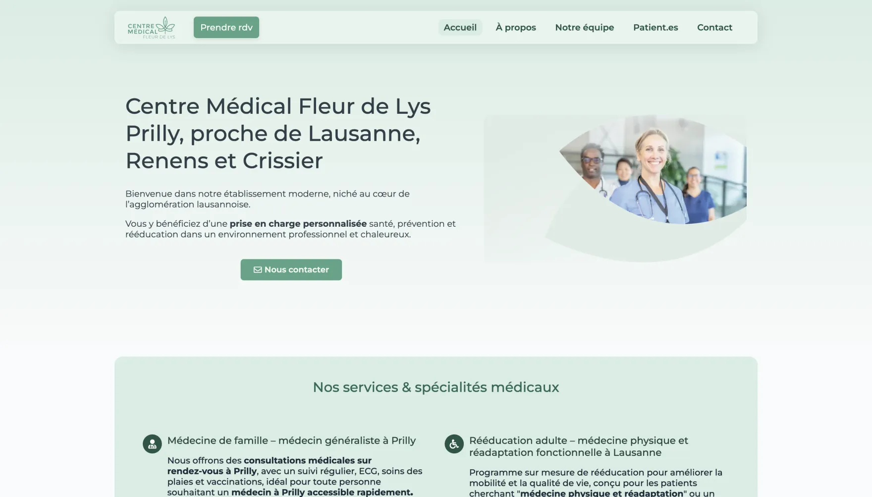 Centre Médical Fleur de Lys website homepage
