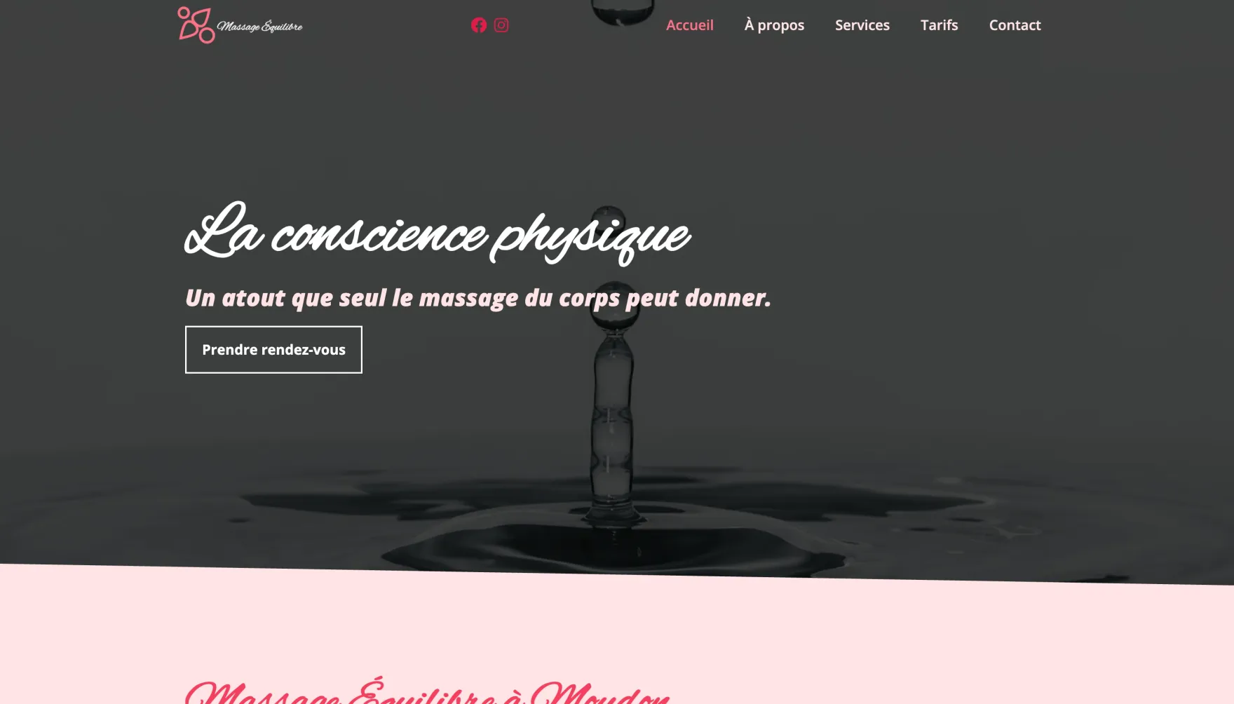 Massage Équilibre website homepage