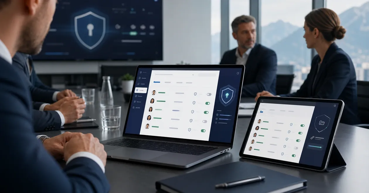 SME team sharing cloud files with rights, external links and controlled access