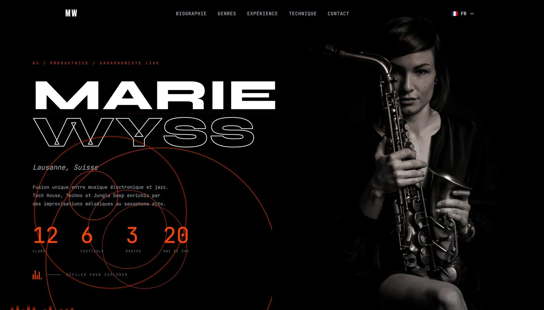 Marie Wyss press kit homepage