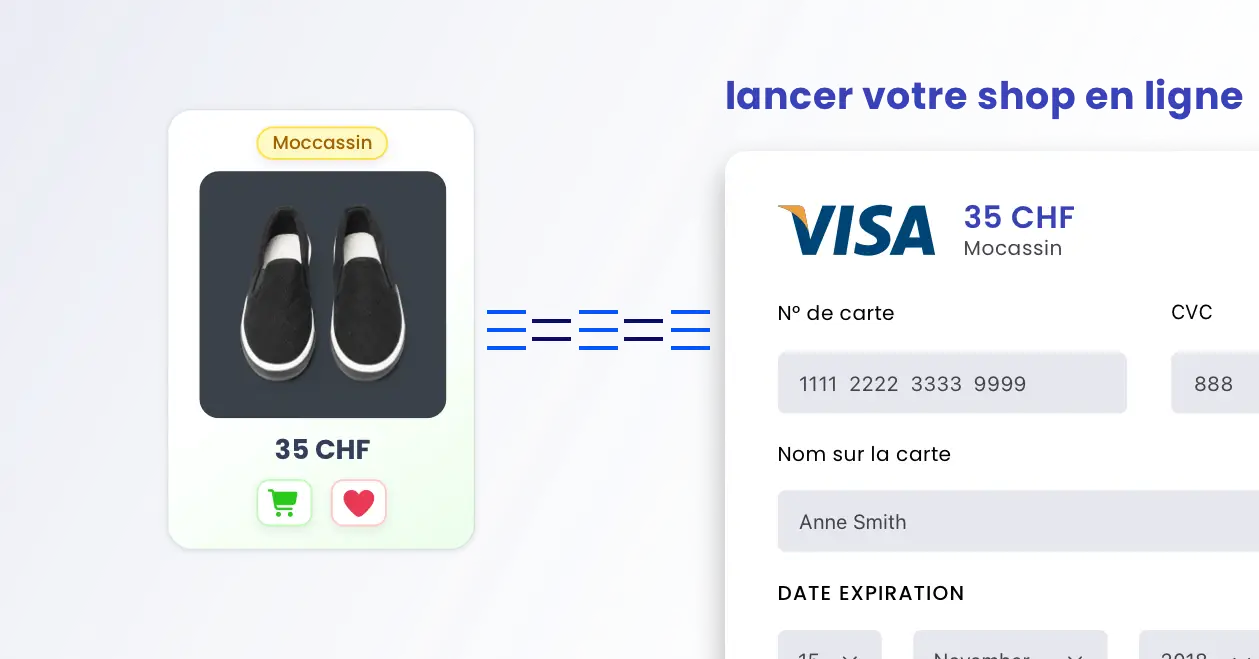 Interface e-commerce pour boutique en ligne à Vevey avec catalogue produits et paiement sécurisé